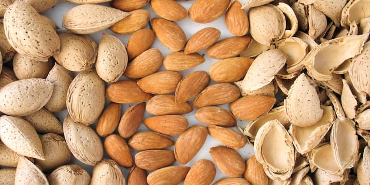 Almonds In Their Shell And Out, making almond butter.