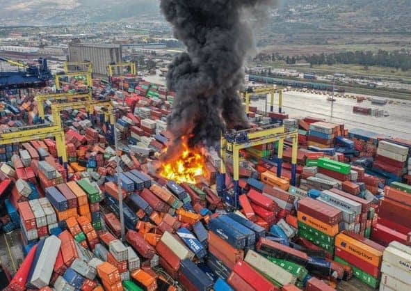 Mersin port after earthquake
