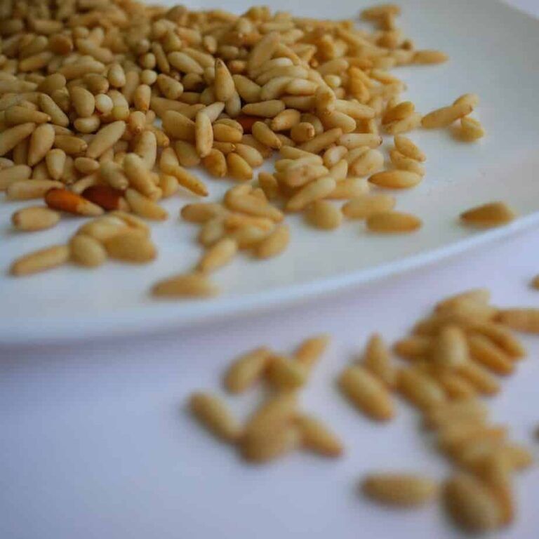 Pine Nuts Roasted And On A Plate