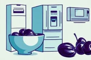 Storing fresh plums In the refrigerator.
