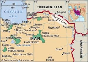 Map Of The Kopet Dag Mountain Range Between Iran And Turkmenistan