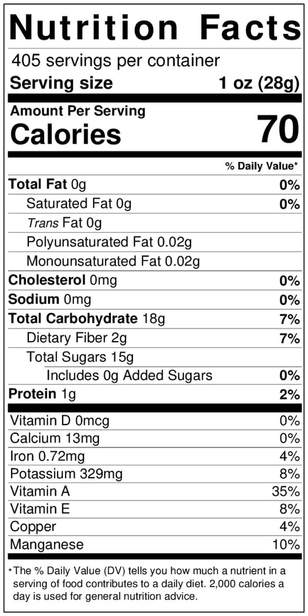 Bulk Organic Apricots Nutrition Information 25 Pounds