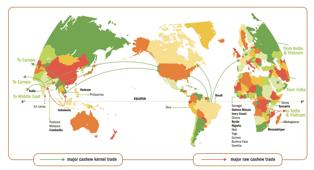Cashew-Import-And-Export-Countries-Map