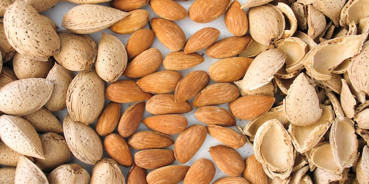 Almonds In Their Shell And Out, making almond butter.