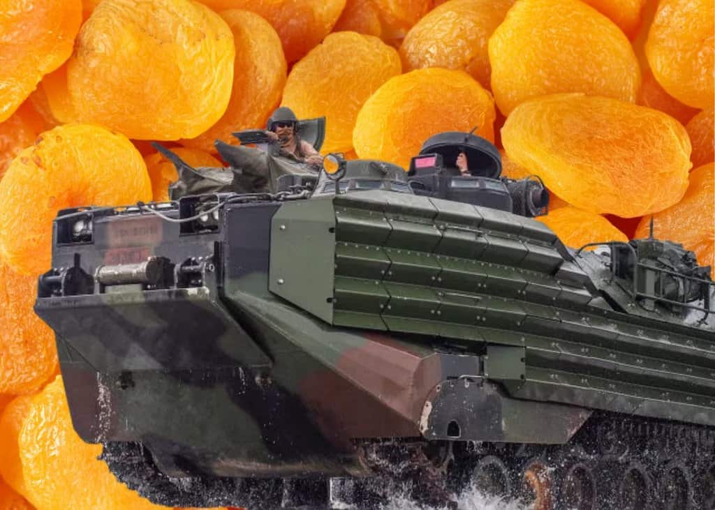 Apricot Backround With A Tank