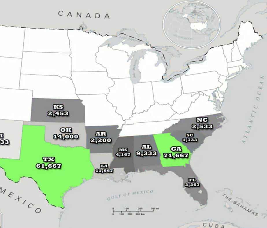 Map Of The Pecan Belt