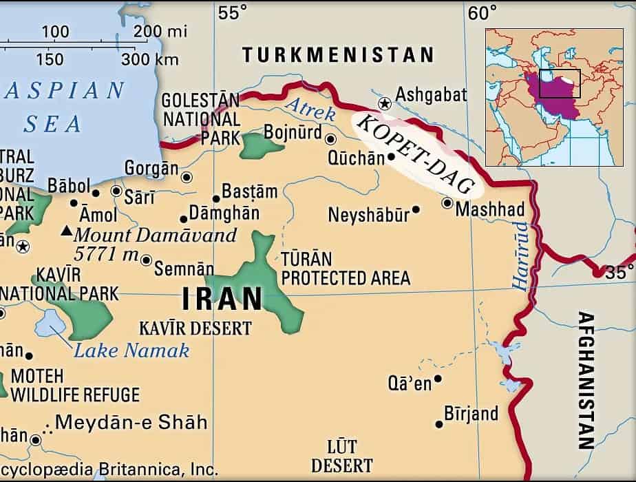 Map Of The Kopet Dag Mountain Range Between Iran And Turkmenistan, pistachio history.