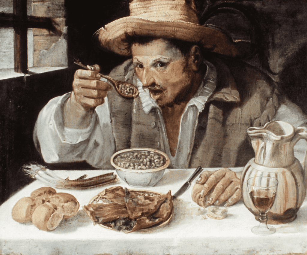 Early Modern European Cuisine, the bean eater.