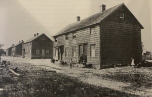 Cranberry pickers' village at Florence, circa 1910